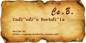 Csávás Borbála névjegykártya